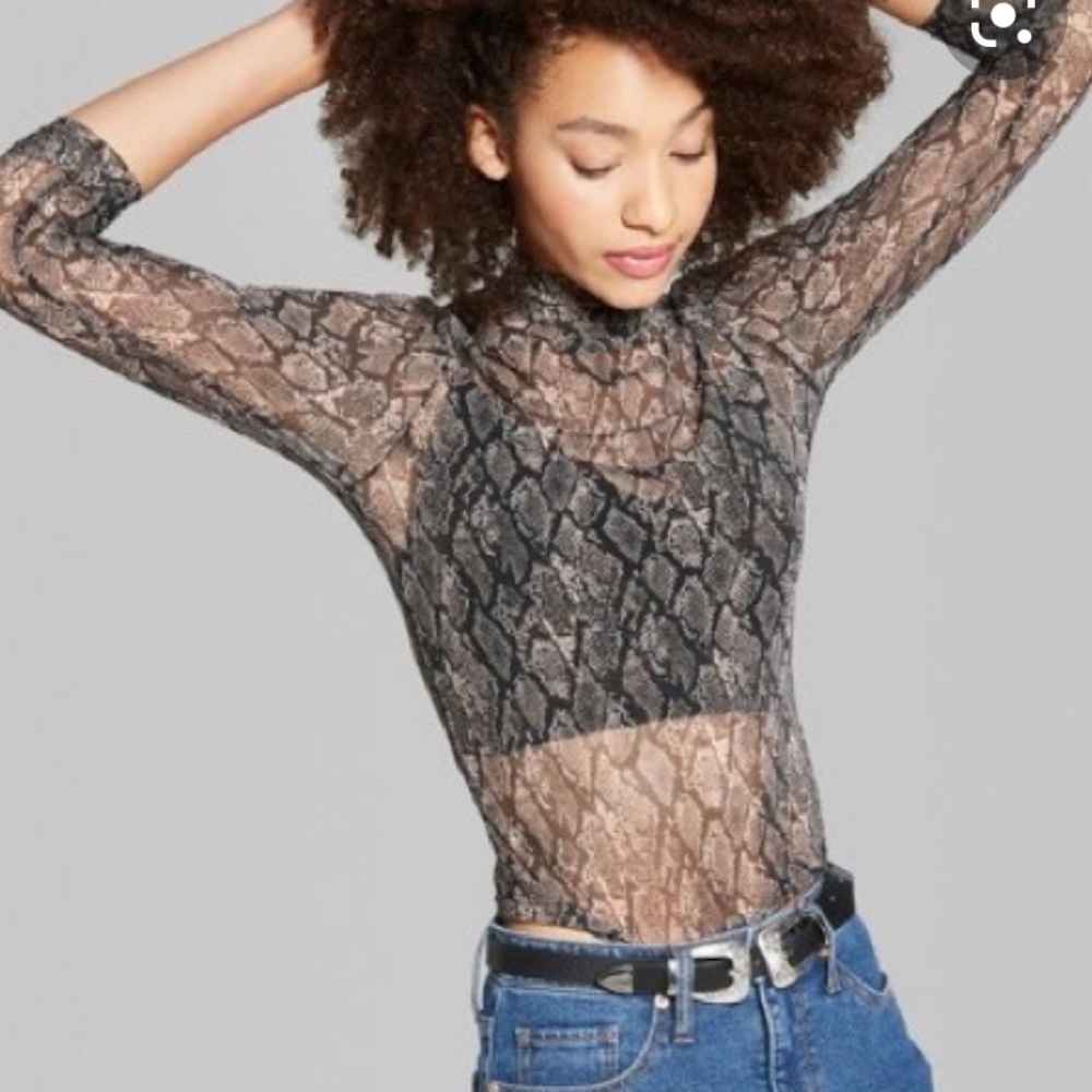 Wild fable sheer snakeskin top!